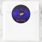 "Blue Lady"-Sticker -  Ronde Sticker (Tas)