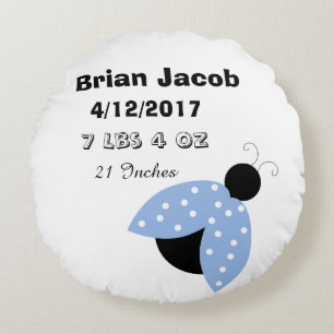 Blue Ladybug Personnalisé Baby Boy Coussin