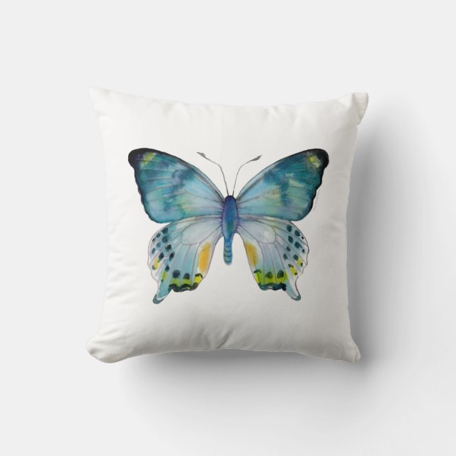 Blue Laglaizei Butterfly Pillow Kussen (Voorkant)