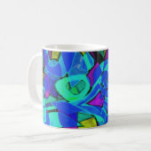 "blue lagoon" abstract coffee mug koffiemok (Voorkant links)