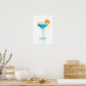 Blue Lagoon ‘Coupe’ Cocktail Poster (Keuken)