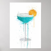 Blue Lagoon ‘Coupe’ Cocktail Poster (Voorkant)