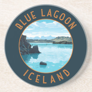 Blue Lagoon IJsland Noodcirkel Zandsteen Onderzetter