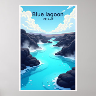 Blue Lagoon IJsland Reisposter Poster