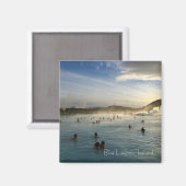 Blue Lagoon Islande Magnet Carré (Recto/Verso)