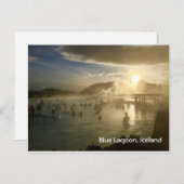 Blue Lagoon Islande Sunshine Carte postale avec éc (Devant / Derrière)