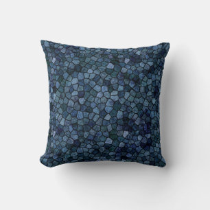 Blue Lagoon Midnight Kasseien Patchwork Terrazzo P Kussen
