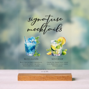 Blue Lagoon Mint Julep Signature Mocktails Acryl Bord