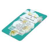 Blue Lagoon Plumeria Wedding Invitation Magnet Magneet (Linkerzijde)
