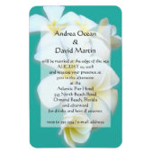 Blue Lagoon Plumeria Wedding Invitation Magnet Magneet (Verticaal)