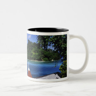 Blue Lagoon, Port Antonio, Jamaica Tweekleurige Koffiemok