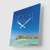 Blue Lagoon Seascape, Fiji Vierkante Klok (Hoek)