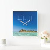 Blue Lagoon Seascape, Fiji Vierkante Klok (Huis)