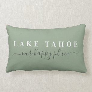 Blue Lake Tahoe Happy Place Lumbar Pillow Kussen