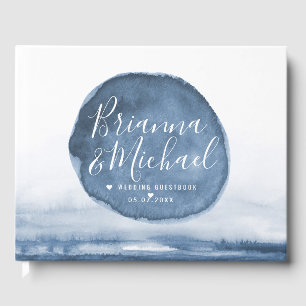 Blue Lake Water Stain   Gepersonaliseerd Gastenboek