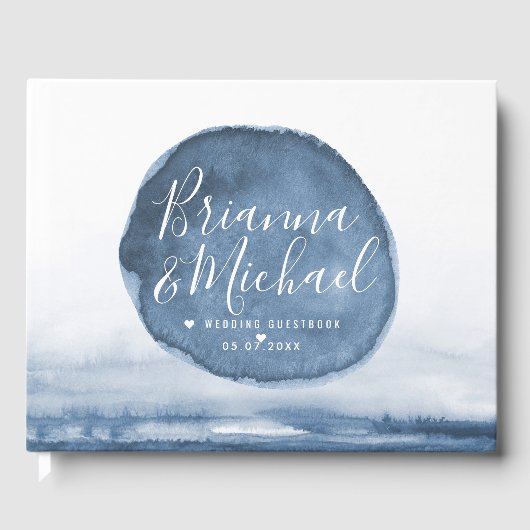 Blue Lake Water Stain | Gepersonaliseerd Gastenboek (Voorkant)