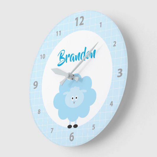 Blue Lamb Boy Kind Nursery Script Schattige Kawaii Grote Klok (Hoek)