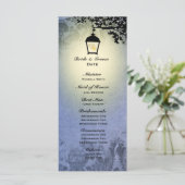 Blue Lantern Streetlamp Wedding Program Programma (Staand voorkant)