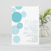 Blue Lanterns Baby shower Kaart (Staand voorkant)