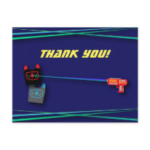 Blue Laser Label verjaardagsfeestje bedankt