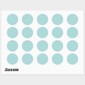 Blue Latticework, Quatrefoil, Marokkaanse Trellis Ronde Sticker (Vel)