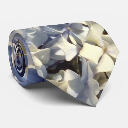 Blue Lavender Hydrangea Petals Stropdas (Opgerold)