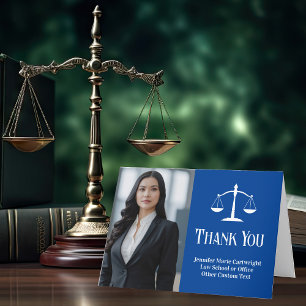 Blue Law School Afstuderen Foto Aangepaste Advocaa Bedankkaart
