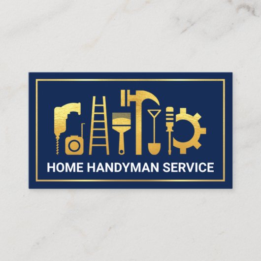 Blue Layer Gold Lijst Building Visitekaartje (Voorkant)