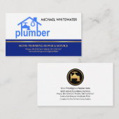 Blue Layer Gold Line Home Plumbing Visitekaartje (Voorkant / Achterkant)