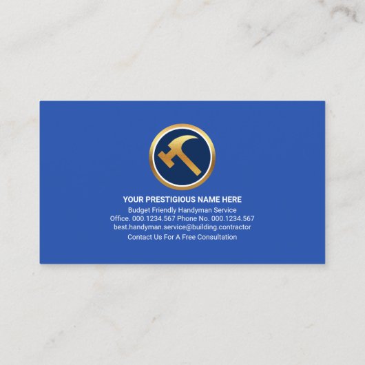 Blue Layer Lines Rooftop Handyman Tools Visitekaartje (Achterkant)