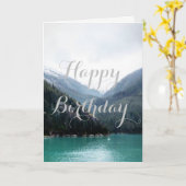 Blue Layers Verjaardag Kaart (Gele Bloem)