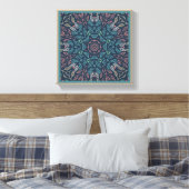 Blue Leaf Mandela Abstraite Impression murale orig (Insitu(Chambre))