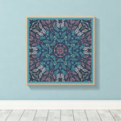 Blue Leaf Mandela Abstraite Impression murale orig (Insitu (Plancher de Bois))