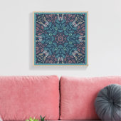 Blue Leaf Mandela Abstraite Impression murale orig (Insitu(Salon))