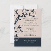 Blue Leafy Vine Bridal Shower Invitation Kaart (Voorkant)