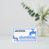 Blue Leaking Pipe Faucet Frame Visitekaartje (Staand voorkant)