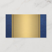 Blue Leather Gold Metallic Visitekaartje (Achterkant)