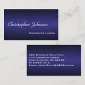 Blue Leather Professional Carte de visite standard (Devant / Derrière)