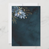 Blue Leave Floral Gold Elegant - F003 Invitation (Dos)
