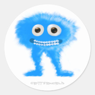 Blue Leggy Critter Ronde Sticker