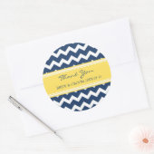 Blue Lemon Chevron Dank u bruiloft gunst Labels (Envelop)