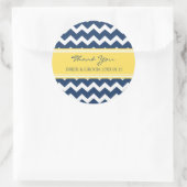 Blue Lemon Chevron Dank u bruiloft gunst Labels (Tas)