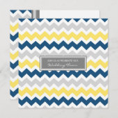Blue Lemon Chevron Wedding Vow Renewal Uitnodiging (Voorkant / Achterkant)