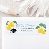 Blue Lemon Citrus Graduation Party Label (Insitu)
