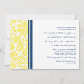 Blue Lemon Damask repesal Dinner Party Kaart (Achterkant)
