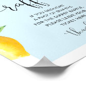 Blue Lemon diaper-verkeersbord Poster (Hoek)