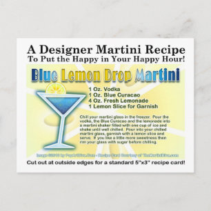 Blue Lemon Drop Martini Recept Briefkaart
