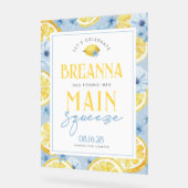 Blue Lemon Main Squeeze Acryl Welkomstbord Bord (Hoek)