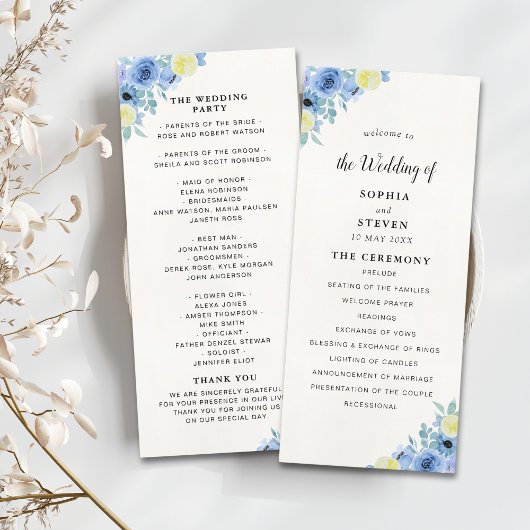 Blue Lemon Mediterranean Ceremony Programma