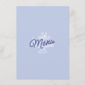 Blue & Lemon Striped Mediterranean Wedding Menu  (Devant)